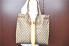 Authentic GUCCI Shoulder Tote Bag GG PVC Leather Brown H9441