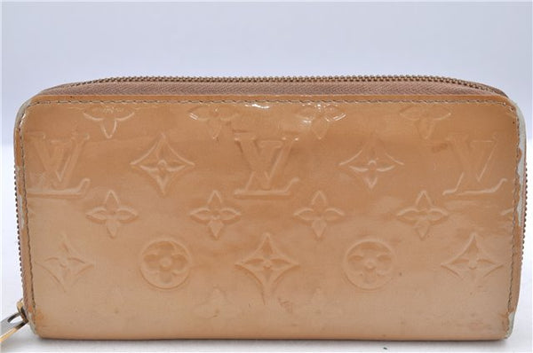 Authentic Louis Vuitton Vernis Zippy Wallet Long Purse Beige M91470 LV H9447