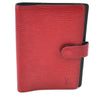 Auth Louis Vuitton Epi Agenda PM Day Planner Cover Red Black R2005E LV H9448