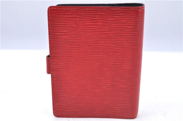 Auth Louis Vuitton Epi Agenda PM Day Planner Cover Red Black R2005E LV H9448