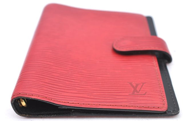 Auth Louis Vuitton Epi Agenda PM Day Planner Cover Red Black R2005E LV H9448