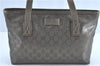 Authentic GUCCI Impreme Shoulder Tote Bag GG PVC Leather 211138 Brown Gold H9449