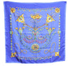 Authentic HERMES Carre 90 Scarf "PARURES DES SABLES" Silk Blue H9456