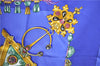 Authentic HERMES Carre 90 Scarf "PARURES DES SABLES" Silk Blue H9456