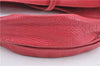 Authentic CELINE Shoulder Tote Bag Leather Red Pink H9457