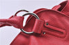 Authentic CELINE Shoulder Tote Bag Leather Red Pink H9457