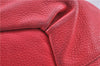 Authentic CELINE Shoulder Tote Bag Leather Red Pink H9457