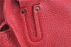 Authentic CELINE Shoulder Tote Bag Leather Red Pink H9457