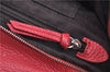 Authentic CELINE Shoulder Tote Bag Leather Red Pink H9457