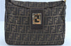 Authentic FENDI Zucca Shoulder Hand Bag Canvas Leather Brown H9462