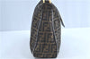 Authentic FENDI Zucca Shoulder Hand Bag Canvas Leather Brown H9462