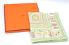 Authentic HERMES Carre 90 Scarf "DONNER LA MAIN" Silk Light Green Box H9463