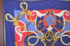 Auth HERMES Carre 90 Scarf "Par MEfsire ANTOINEDE PLVVINEL" Silk Navy Blue H9466