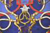 Auth HERMES Carre 90 Scarf "Par MEfsire ANTOINEDE PLVVINEL" Silk Navy Blue H9466