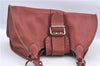 Authentic FENDI Selleria Sporty Shoulder Tote Bag Leather Red H9471