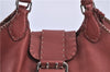 Authentic FENDI Selleria Sporty Shoulder Tote Bag Leather Red H9471