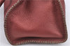 Authentic FENDI Selleria Sporty Shoulder Tote Bag Leather Red H9471