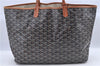 Auth Goyard Saint Louis PM Shoulder Tote Bag GG PVC Leather Black Brown H9473