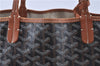 Auth Goyard Saint Louis PM Shoulder Tote Bag GG PVC Leather Black Brown H9473