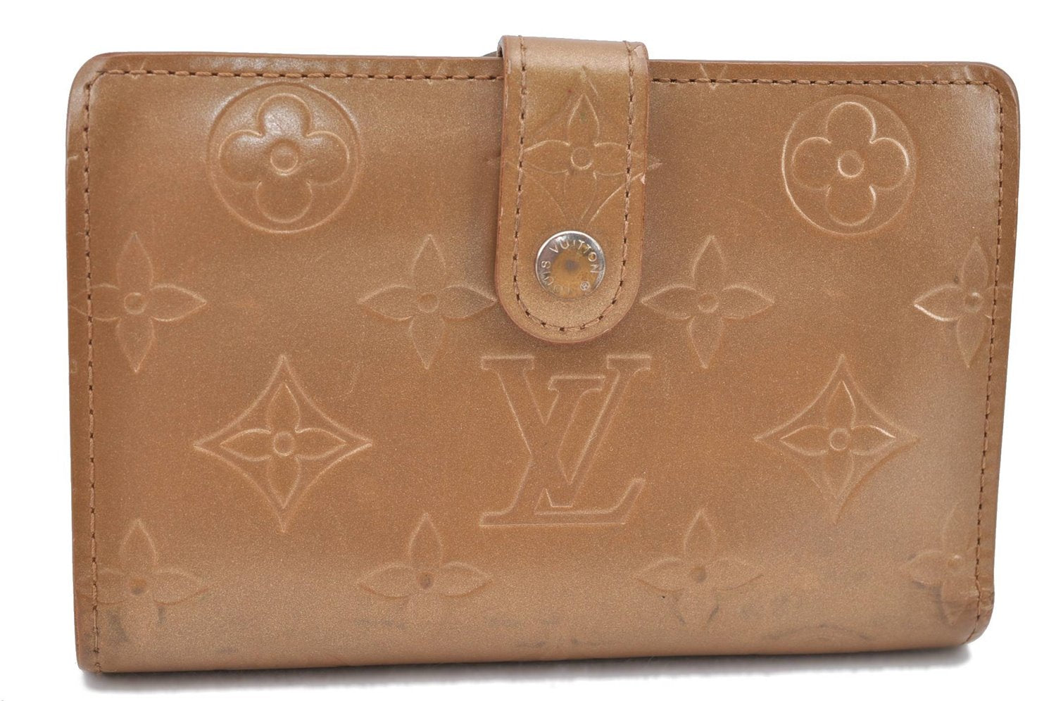 Louis Vuitton Monogram Mat Porte Monnaie Billets Viennois Wallet Brown H9475