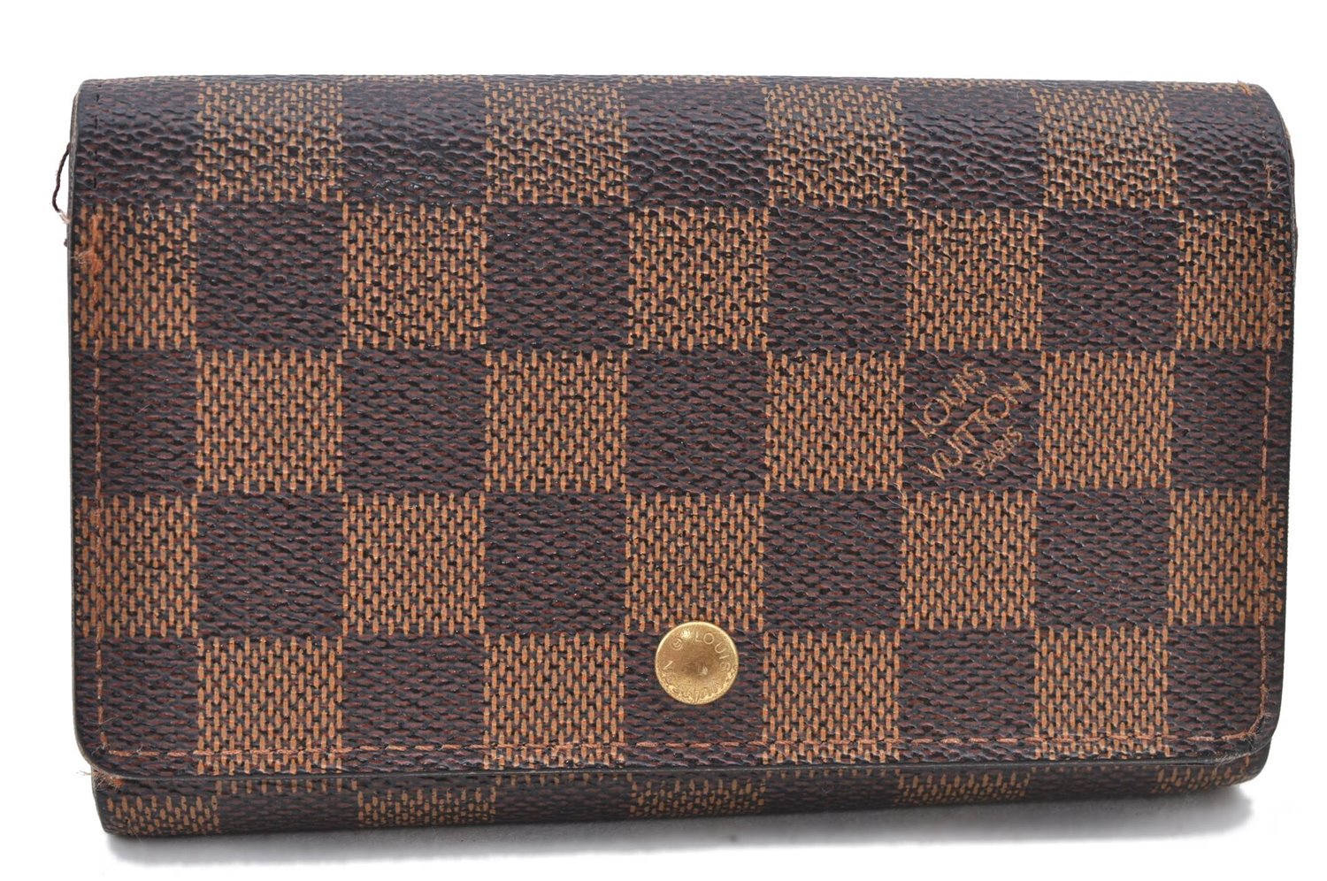 Auth Louis Vuitton Damier Porte Monnaie Billets Tresor Wallet N61730 LV H9477