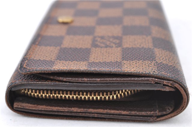 Auth Louis Vuitton Damier Porte Monnaie Billets Tresor Wallet N61730 LV H9477