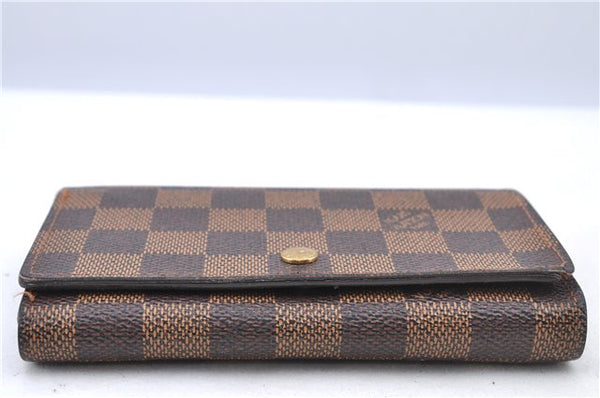 Auth Louis Vuitton Damier Porte Monnaie Billets Tresor Wallet N61730 LV H9477