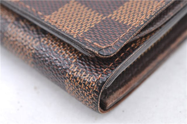 Auth Louis Vuitton Damier Porte Monnaie Billets Tresor Wallet N61730 LV H9477