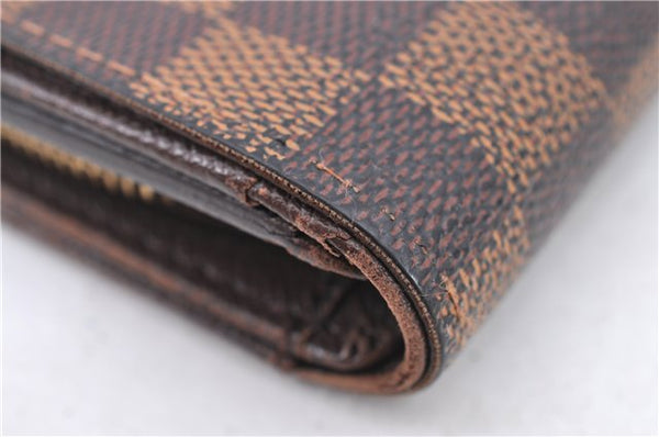 Auth Louis Vuitton Damier Porte Monnaie Billets Tresor Wallet N61730 LV H9477