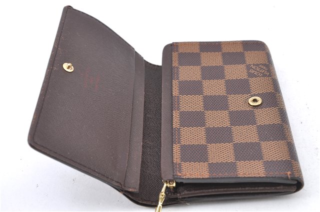 Auth Louis Vuitton Damier Porte Monnaie Billets Tresor Wallet N61730 LV H9477