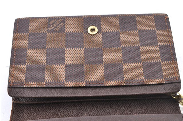 Auth Louis Vuitton Damier Porte Monnaie Billets Tresor Wallet N61730 LV H9477