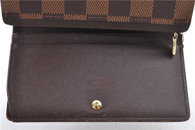 Auth Louis Vuitton Damier Porte Monnaie Billets Tresor Wallet N61730 LV H9477