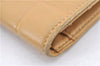 Authentic CHANEL Chocolate Bar Long Wallet Purse Calf Skin Beige CC H9482