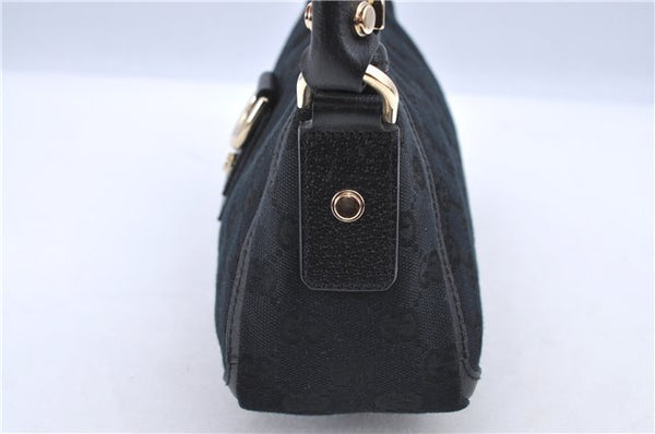 Auth GUCCI Abbey Shoulder Hand Bag Purse GG Canvas Leather 130939 Black H9483