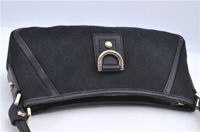 Auth GUCCI Abbey Shoulder Hand Bag Purse GG Canvas Leather 130939 Black H9483