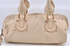 Authentic Chloe Paddington Leather Shoulder Hand Bag Ivory H9486