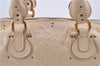 Authentic Chloe Paddington Leather Shoulder Hand Bag Ivory H9486