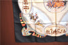 Authentic HERMES Carre 90 Scarf "CAVALIERS PEULS" Silk Black Box H9488