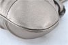 Authentic Ferragamo Gancini Leather Shoulder Tote Bag Silver H9492