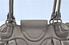 Authentic Ferragamo Gancini Leather Shoulder Tote Bag Silver H9492