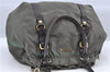 Authentic PRADA Nylon Leather 2Way Shoulder Hand Bag Khaki Green H9493