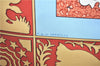 Authentic HERMES Carre 90 Scarf "Early America" Silk Blue Red H9497