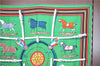 Authentic HERMES Carre 90 Scarf "Couvertures et Tenues du Jour" Silk Green H9498