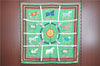 Authentic HERMES Carre 90 Scarf "Couvertures et Tenues du Jour" Silk Green H9498