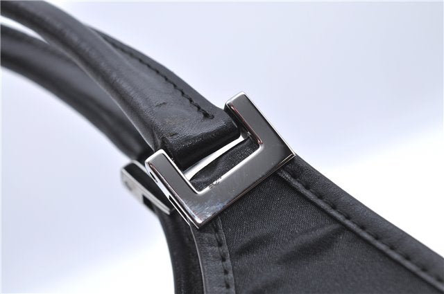 Authentic GUCCI Jackie Shoulder Hand Bag Satin Nylon Leather 0021068 Black H9501