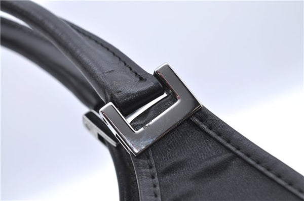 Authentic GUCCI Jackie Shoulder Hand Bag Satin Nylon Leather 0021068 Black H9501