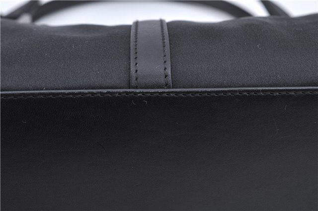 Authentic GUCCI Jackie Shoulder Hand Bag Satin Nylon Leather 0021068 Black H9501