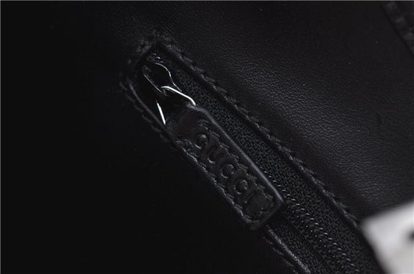 Authentic GUCCI Jackie Shoulder Hand Bag Satin Nylon Leather 0021068 Black H9501