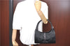Authentic GUCCI Jackie Shoulder Hand Bag Satin Nylon Leather 0021068 Black H9501