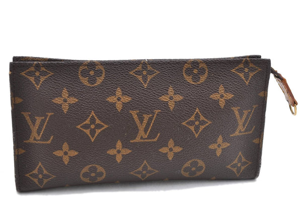 Authentic Louis Vuitton Monogram Pouch For Bucket GM LV Junk H9502